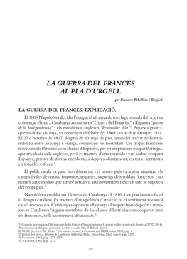 La Guerra Del Francès Al Pla D'urgell