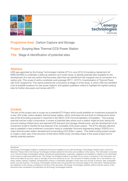 Carbon Capture and Storage Project