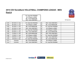 2015 CEV Denizbank VOLLEYBALL CHAMPIONS LEAGUE - MEN Pool A