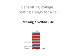 Generating Voltage: Creating Energy for a Cell