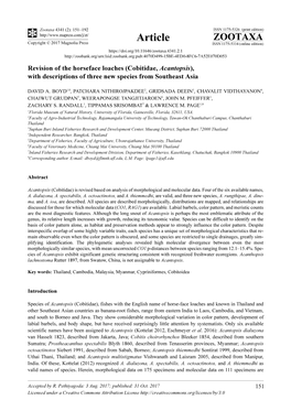 Cobitidae, Acantopsis), with Descriptions of Three New Species from Southeast Asia