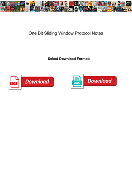 One Bit Sliding Window Protocol Notes