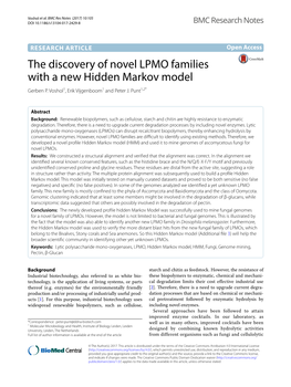 The Discovery of Novel LPMO Families with a New Hidden Markov Model Gerben P