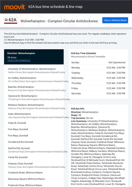 62A Bus Time Schedule & Line Route