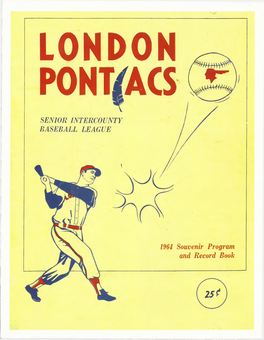 SENIOR INTERCOUNTY BASEBALL LEAGUE 1964 Souvenir Program