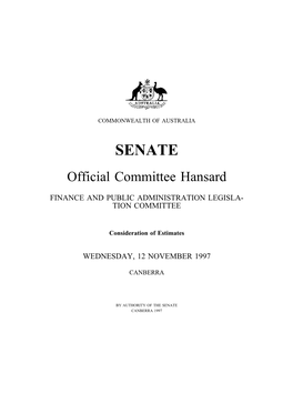 SENATE Official Committee Hansard