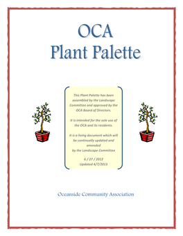 Oceanside Community Association Foreword