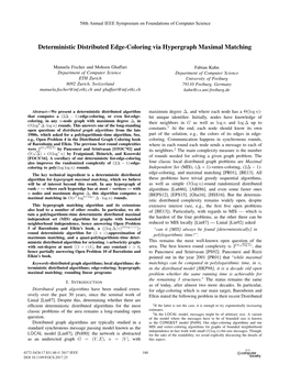 Deterministic Distributed Edge-Coloring Via Hypergraph Maximal Matching