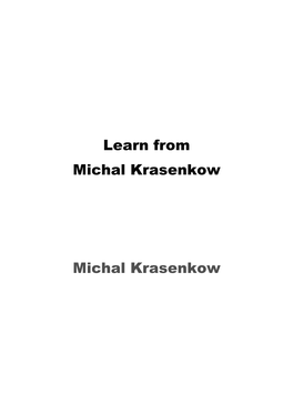 Learn from Michal Krasenkow