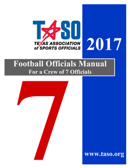 Football Officials Manual for a Crew of 7 Officials