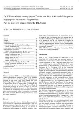 Dr William Adam's Iconography of Central and West African Gulella Species (Gastropoda Pulmonata: Streptaxidae). Part 3: Nine New Species from the D.R.Congo