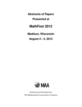 Mathfest 2012