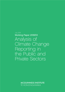 Analysis of Climate Change Reporting in the Public and Private Sectors