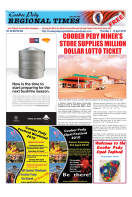Coober Pedy Miner's Store Supplies Million Dollar