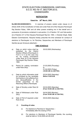 State Election Commission, Haryana, S.C.O. No.16-17, Sector-20 D, Chandigarh