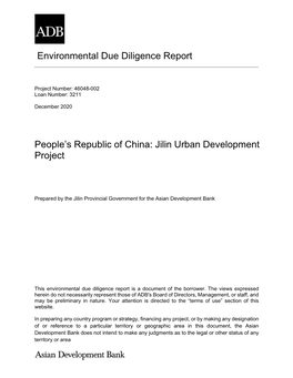 46048-002: Jilin Urban Development Project