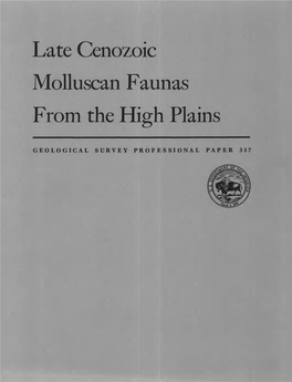 Late Cenozoic Molluscan Faunas from the High Plains