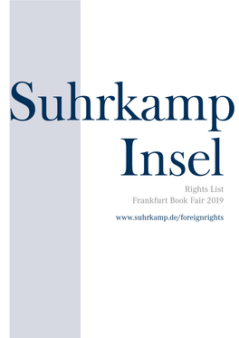 Rights List Frankfurt Book Fair 2019