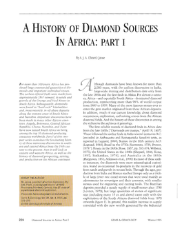 A History of Diamond Sources in Africa