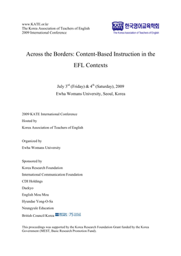 Across the Borders: Content-Based Instruction in the EFL Contexts