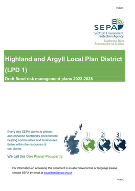 Highland and Argyll Local Plan District (LPD 1) Draft Flood Risk Management Plans 2022-2028