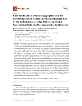 Glendonite-Like Carbonate Aggregates from the Lower