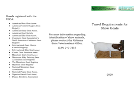 Travel Requirements for Show Goats