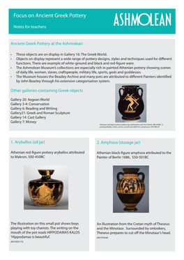 Focus on Ancient Greek Pottery Teacher Notes