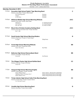 District 19 Marching Music Performance Assessment