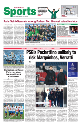 PSG's Pochettino Unlikely to Risk Marquinhos, Verratti