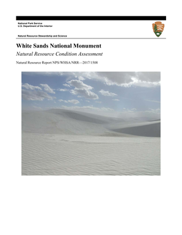 White Sands National Monument Natural Resource Condition Assessment