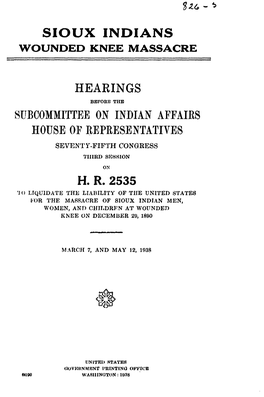 Sioux Indians, Wounded Knee Massacre