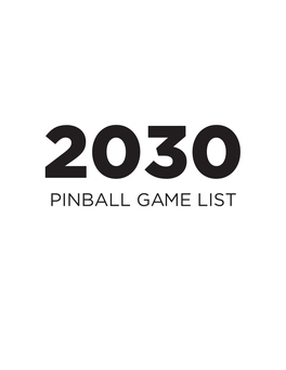 2030-Pinballgamelist.Pdf