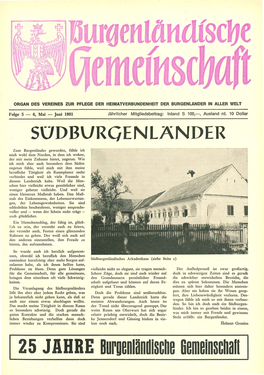 Sudbvrcienli\NDER 25 JAHRE Burgenländische Gemeinschaft