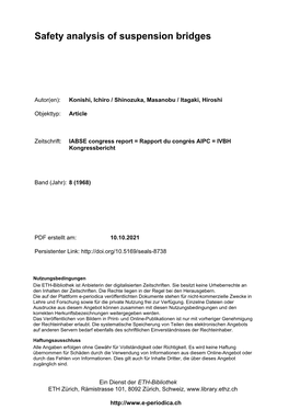 Safety Analysis of Suspension Bridges