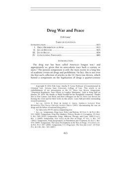 Drug War and Peace