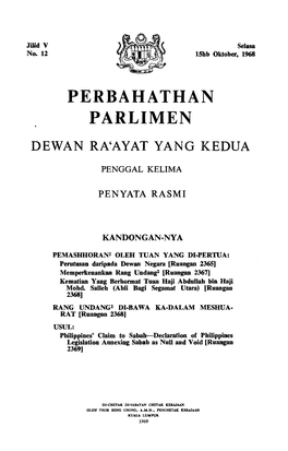 Perbahathan Parlimen Dewan Ra'ayat Yang Kedua