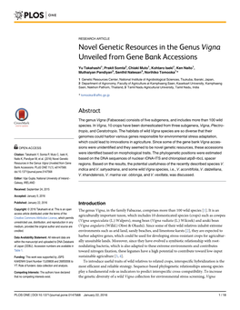 Novel Genetic Resources in the Genus Vigna Unveiled from Gene Bank Accessions