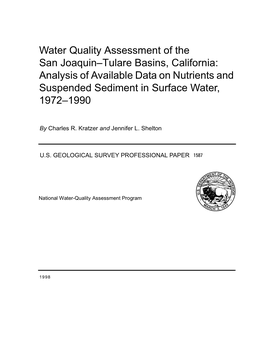 Water Quality Assessment of the San Joaquin-Tulare Basins, California