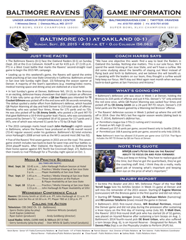 Baltimore Ravens Game Information