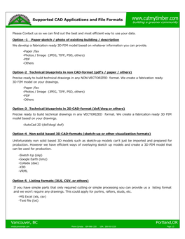 Supported CAD Applications and File Formats Building a Greener Community