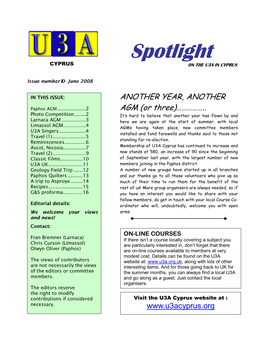 Spotlight CYPRUS on the U3A in CYPRUS