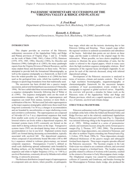 Paleozoic Sedimentary Successions of the Virginia Valley and Ridge and Plateau