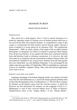 Aramaic in Iran