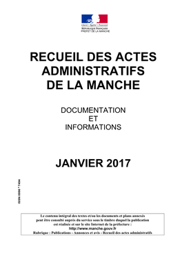 Recueil Des Actes Administratifs De La Manche