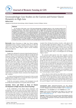 Geomorphologic Case Studies on the Current and Former Glacier