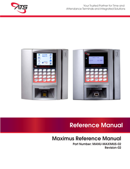 Maximus Reference Manual Part Number: MANU-MAXIMUS-02 Revision-02 Revision History