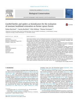 Carabid Beetles and Spiders As Bioindicators for the Evaluation Of