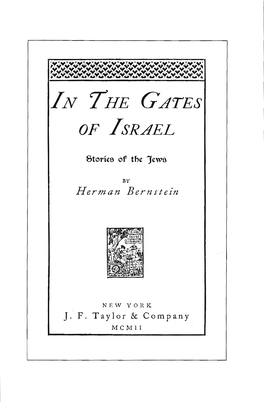 In the Gates of Israel Herman Bernstein