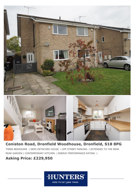 Coniston Road, Dronfield Woodhouse, Dronfield, S18 8PG Asking Price